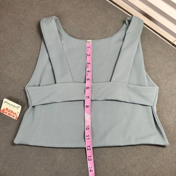 🔥 Free People Movement Open Back Crop Top - Slate Blue - Size M - NWT 💪💙 - Picture 4 of 9